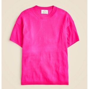 J. Crew Hot Pink Short Sleeve Crewneck Sweater